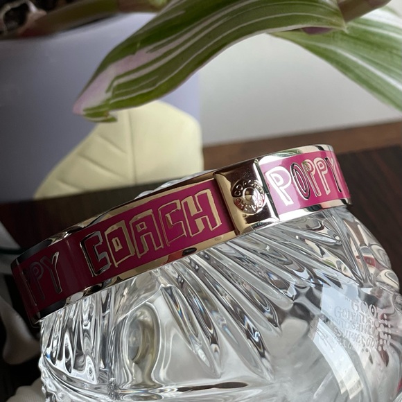 Coach poppy bangle bracelet, Magenta Pink tone with Silver - NWOT - Picture 2 of 4